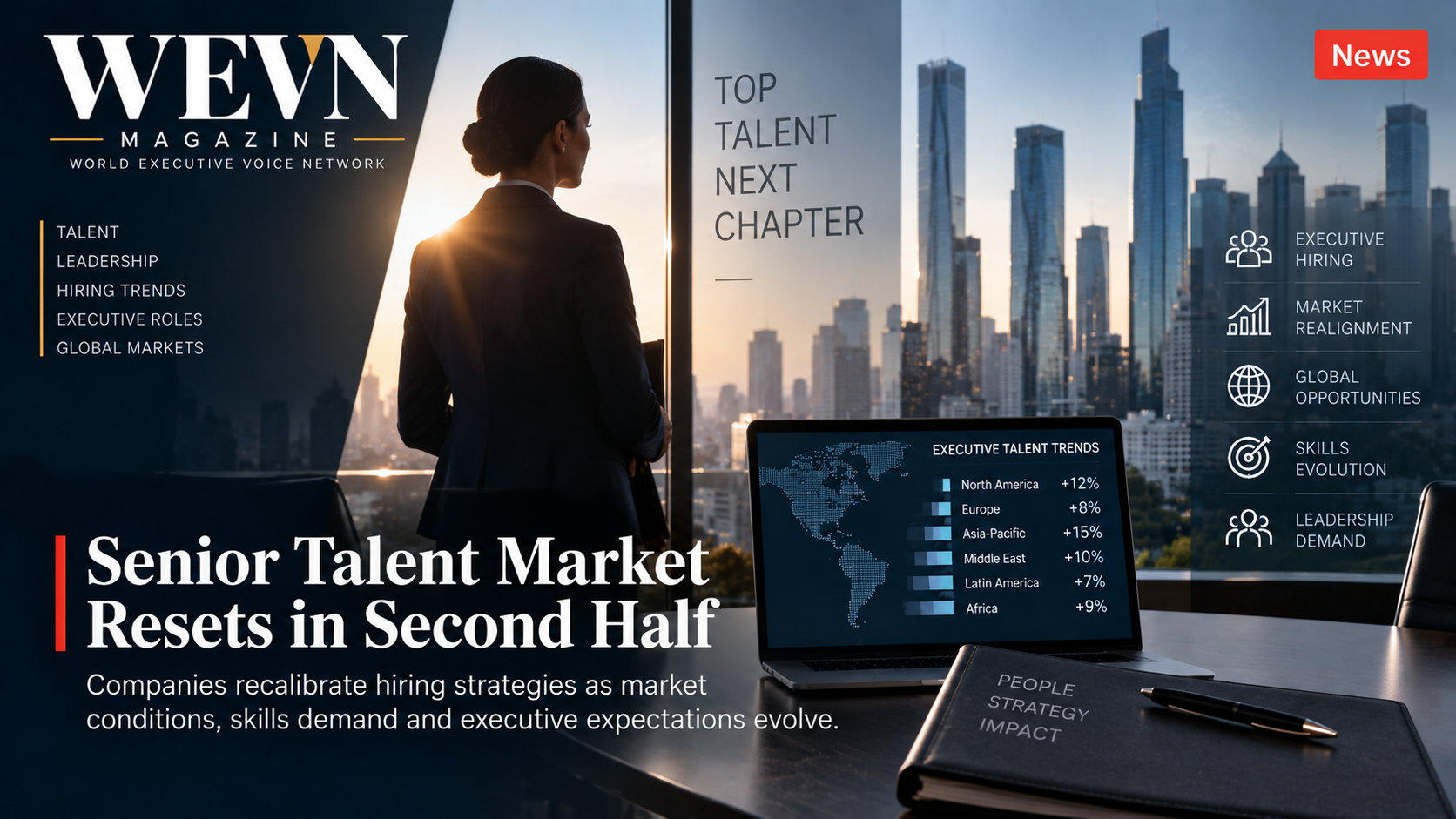 WEVN leadership news cover on the senior talent market