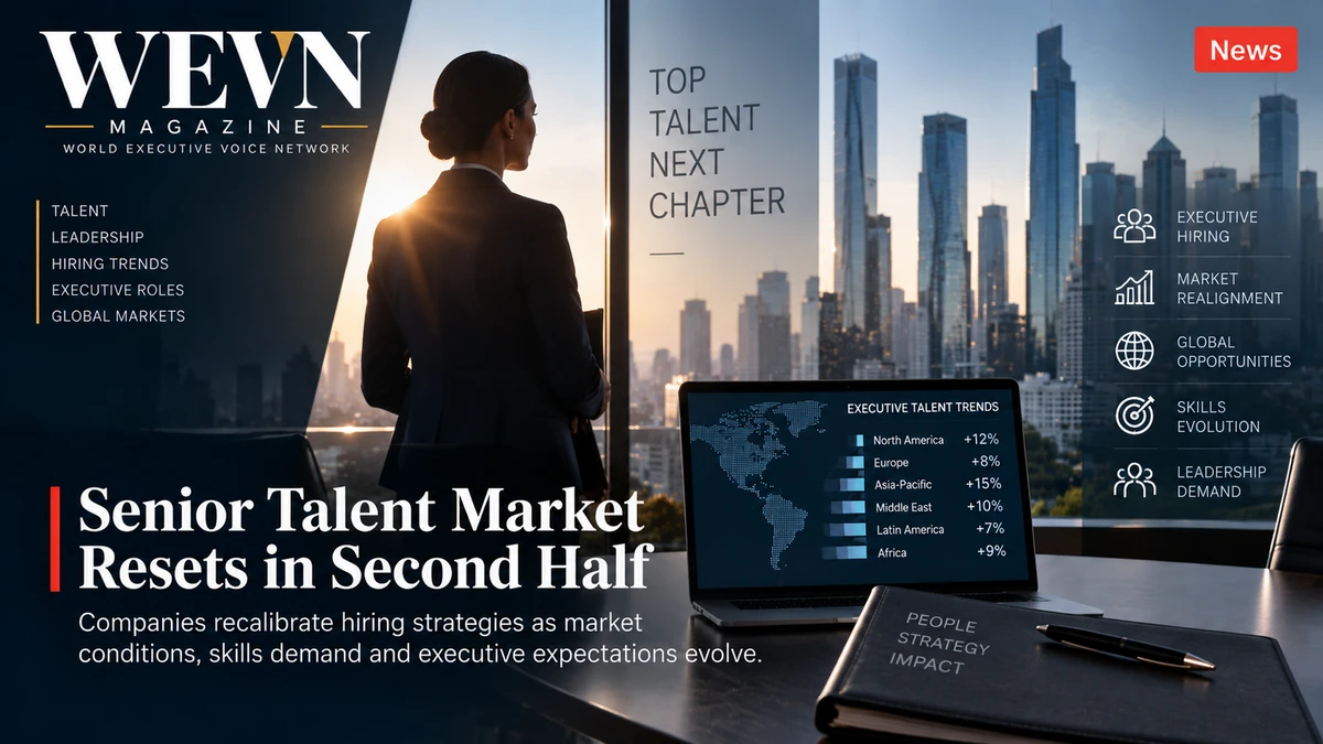 WEVN leadership news cover on the senior talent market