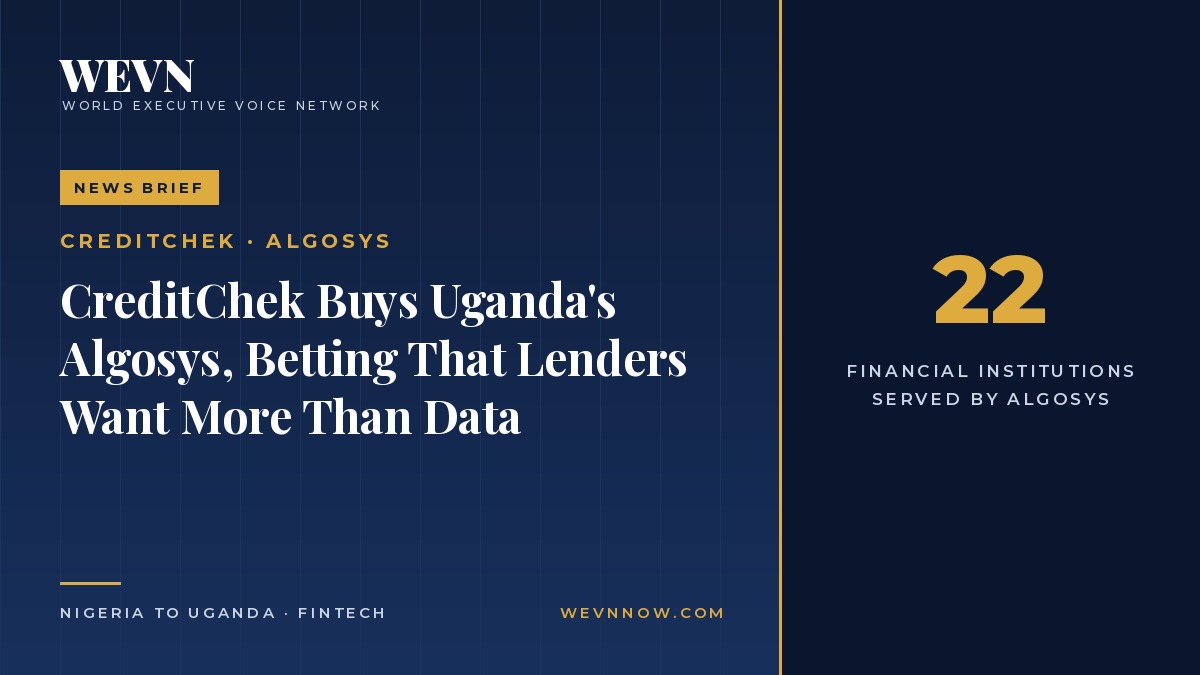 WEVN business news cover on CreditChek's acquisition of Algosys