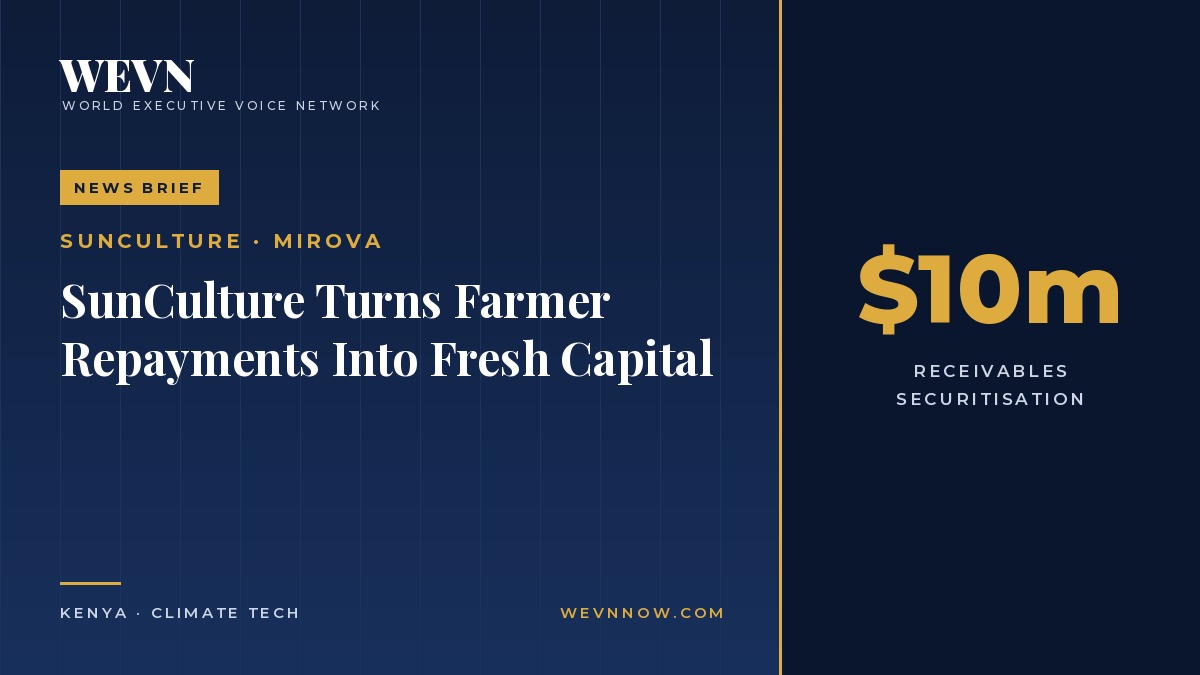 WEVN business news cover on SunCulture's $10m securitisation with Mirova